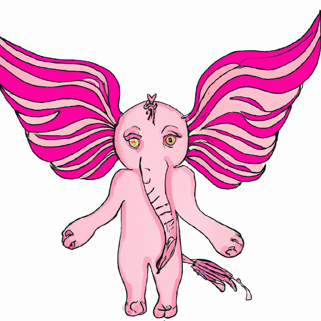 Розовый слон с крыльями