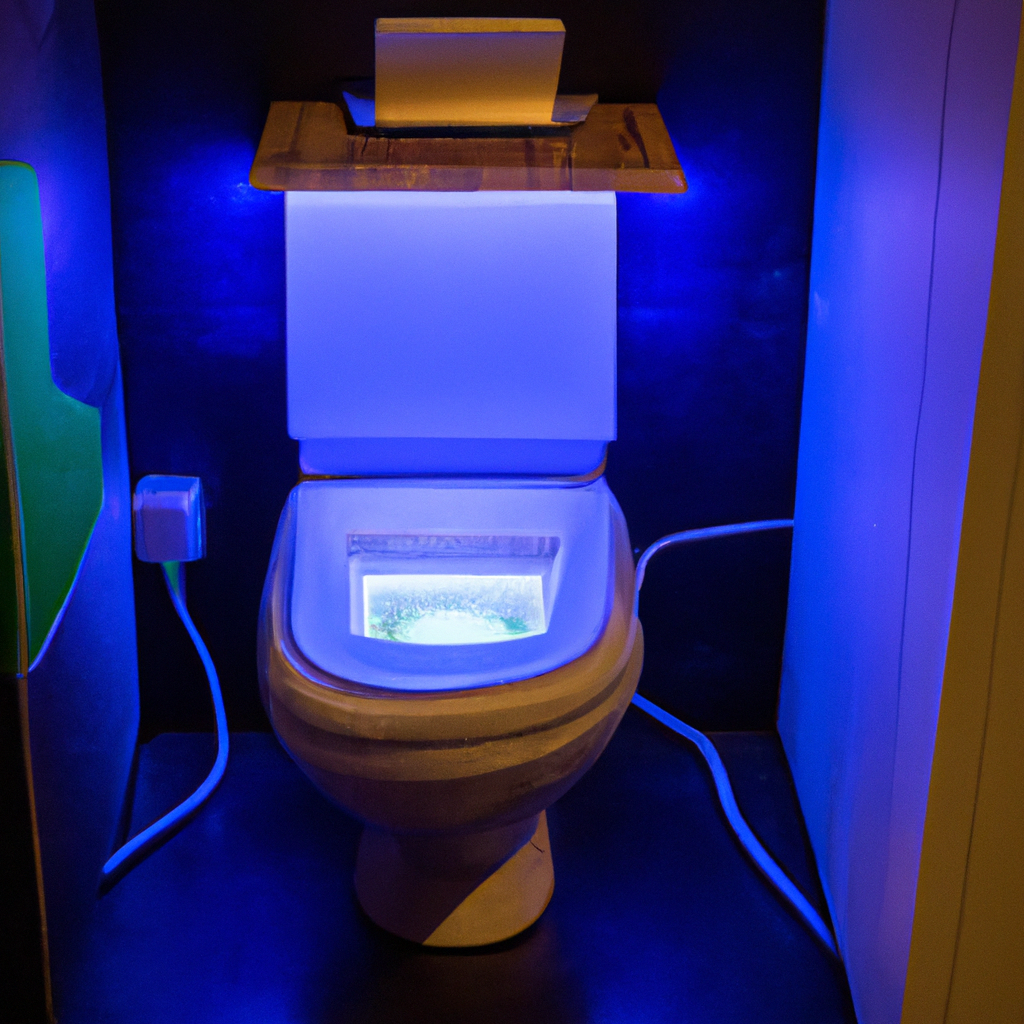Туалет, выполненный в виде лампы со встроенным компьютером