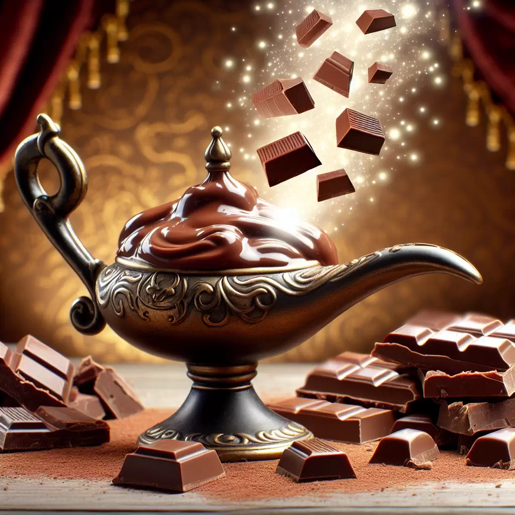 Волшебная лампа, из которой по ордеру джинна появляется бесконечный шоколад.